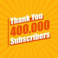 gracias 400000 suscriptores, celebración de 400k suscriptores diseño moderno y colorido. vector