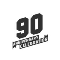 90 Anniversary Celebration greetings card,  90th years anniversary vector