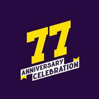 77th Anniversary Celebration vector design,  77 years anniversary