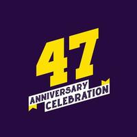 47th Anniversary Celebration vector design,  47 years anniversary