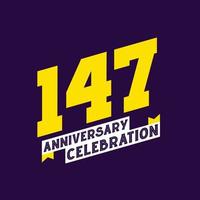 147th Anniversary Celebration vector design,  147 years anniversary
