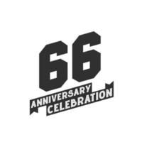 66 Anniversary Celebration greetings card,  66th years anniversary vector