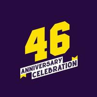 46th Anniversary Celebration vector design,  46 years anniversary