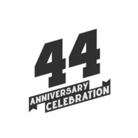 44 Anniversary Celebration greetings card,  44th years anniversary vector