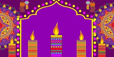 cartoon vector diwali candle background