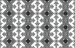 tela de patrón étnico geométrico estilo tradicional. tono blanco y negro. diseño para azulejos, cerámica, fondo, papel pintado, ropa, papel de envolver, tela e ilustración vectorial. estilo de patrón vector