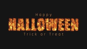 Happy Halloween Trick or Treat Scary Fire Text Animation video