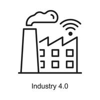 ilustración de diseño de icono de contorno vectorial de industria 4.0. símbolo de internet de las cosas en el archivo eps 10 de fondo blanco vector