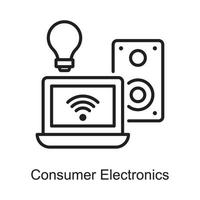 ilustración de diseño de icono de contorno de vector de electrónica de consumo. símbolo de internet de las cosas en el archivo eps 10 de fondo blanco