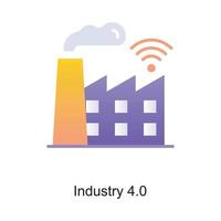 ilustración de diseño de icono de contorno vectorial de industria 4.0. símbolo de internet de las cosas en el archivo eps 10 de fondo blanco vector