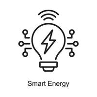 Smart Energy vector Outline Icon Design illustration. Internet of Things Symbol on White background EPS 10 File