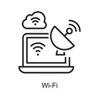 Wi-Fi vector Outline Icon Design illustration. Internet of Things Symbol on White background EPS 10 File