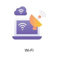 ilustración de diseño de icono de contorno de vector wi-fi. símbolo de internet de las cosas en el archivo eps 10 de fondo blanco