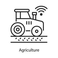 ilustración de diseño de icono de contorno de vector de agricultura. símbolo de internet de las cosas en el archivo eps 10 de fondo blanco