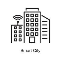 ilustración de diseño de icono de contorno de vector de ciudad inteligente. símbolo de internet de las cosas en el archivo eps 10 de fondo blanco