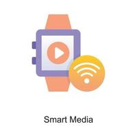 Smart Media vector Outline Icon Design illustration. Internet of Things Symbol on White background EPS 10 File