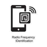 ilustración de diseño de icono de contorno de vector de identificación de frecuencia de radio. símbolo de internet de las cosas en el archivo eps 10 de fondo blanco