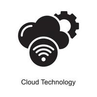 ilustración de diseño de icono de contorno de vector de tecnología de nube. símbolo de internet de las cosas en el archivo eps 10 de fondo blanco