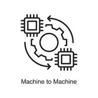 Machine to Machine vector Outline Icon Design illustration. Internet of Things Symbol on White background EPS 10 File