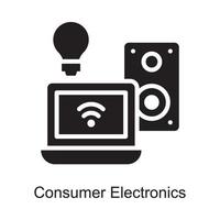 ilustración de diseño de icono de contorno de vector de electrónica de consumo. símbolo de internet de las cosas en el archivo eps 10 de fondo blanco