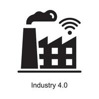 ilustración de diseño de icono de contorno vectorial de industria 4.0. símbolo de internet de las cosas en el archivo eps 10 de fondo blanco vector