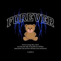 Teddy bear streetwear graphic design vector clothing brand