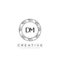 DM Initial Letter Flower Logo Template Vector premium vector art