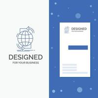 Business Logo for Connectivity. global. internet. network. web. Vertical Blue Business .Visiting Card template vector