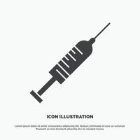 syringe. injection. vaccine. needle. shot Icon. glyph vector gray symbol for UI and UX. website or mobile application