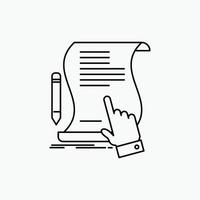 contract. document. paper. sign. agreement. application Line Icon. Vector isolated illustration