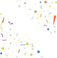 Colorful Confetti. Vector Festive Illustration of Falling Shiny Confetti Isolated on Transparent White Background. Holiday Decorative Tinsel Element for Design