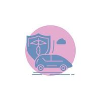 car. hand. insurance. transport. safety Glyph Icon. vector