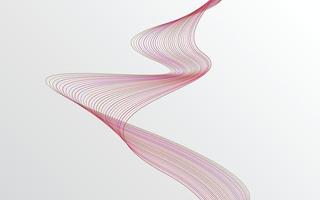 Wave with shadow. Abstract Red lines on a background vector