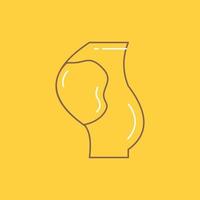 pregnancy. pregnant. baby. obstetrics. fetus Flat Line Filled Icon. Beautiful Logo button over yellow background for UI and UX. website or mobile application vector