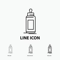 feeder. bottle. child. baby. milk Icon in Thin. Regular and Bold Line Style. Vector illustration