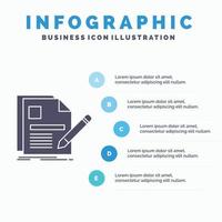 document. file. page. pen. Resume Infographics Template for Website and Presentation. GLyph Gray icon with Blue infographic style vector illustration.