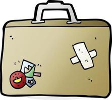 doodle cartoon luggage vector