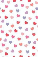 Seamless pattern with multicolored hearts on a white background. Vector graphics.