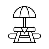 icono de vector de mesa de picnic