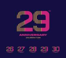 anniversary celebration logotype set. 26 to 30 vector