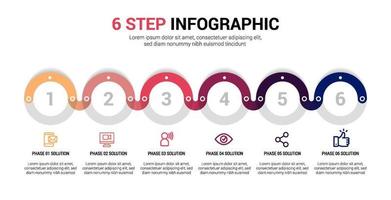 Infografía de 6 pasos vector