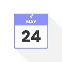 May 24 calendar icon. Date,  Month calendar icon vector illustration