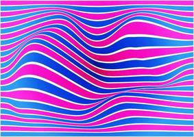 Distorted wavy lines abstract background vector illustration, curve It has a pink and blue straight line pattern.