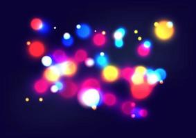 Bokeh colorful round lights for festival night parties.bubble blur vector background.