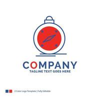 Company Name Logo Design For compass. direction. navigation. gps. location. Blue and red Brand Name Design with place for Tagline. Abstract Creative Logo template for Small and Large Business. vector