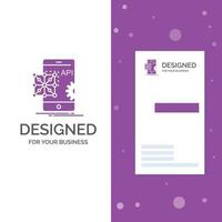 Business Logo for Api. Application. coding. Development. Mobile. Vertical Purple Business .Visiting Card template. Creative background vector illustration