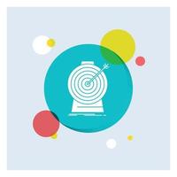 Aim. focus. goal. target. targeting White Glyph Icon colorful Circle Background vector