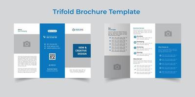 Corporate Trifold Brochure Design Template. Design Template Geometric shape used for business Trifold Brochure layout. Corporate Brochure, Business Brochure, A4 with Bleed, Print Ready vector