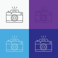 Camera. photography. capture. photo. aperture Icon Over Various Background. Line style design. designed for web and app. Eps 10 vector illustration