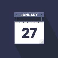 27th January calendar icon. January 27 calendar Date Month icon vector illustrator